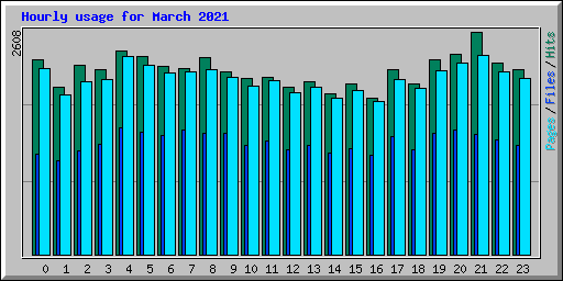 Hourly usage for March 2021