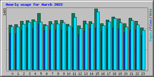 Hourly usage for March 2022