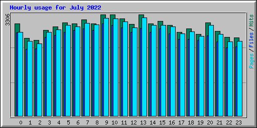 Hourly usage for July 2022