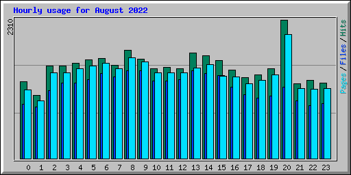 Hourly usage for August 2022