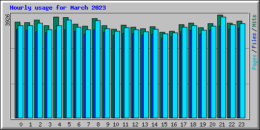 Hourly usage for March 2023