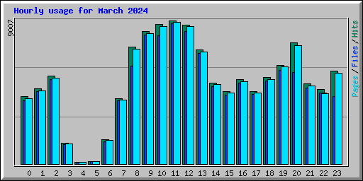 Hourly usage for March 2024