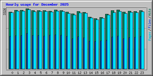 Hourly usage for December 2025