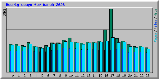 Hourly usage for March 2026